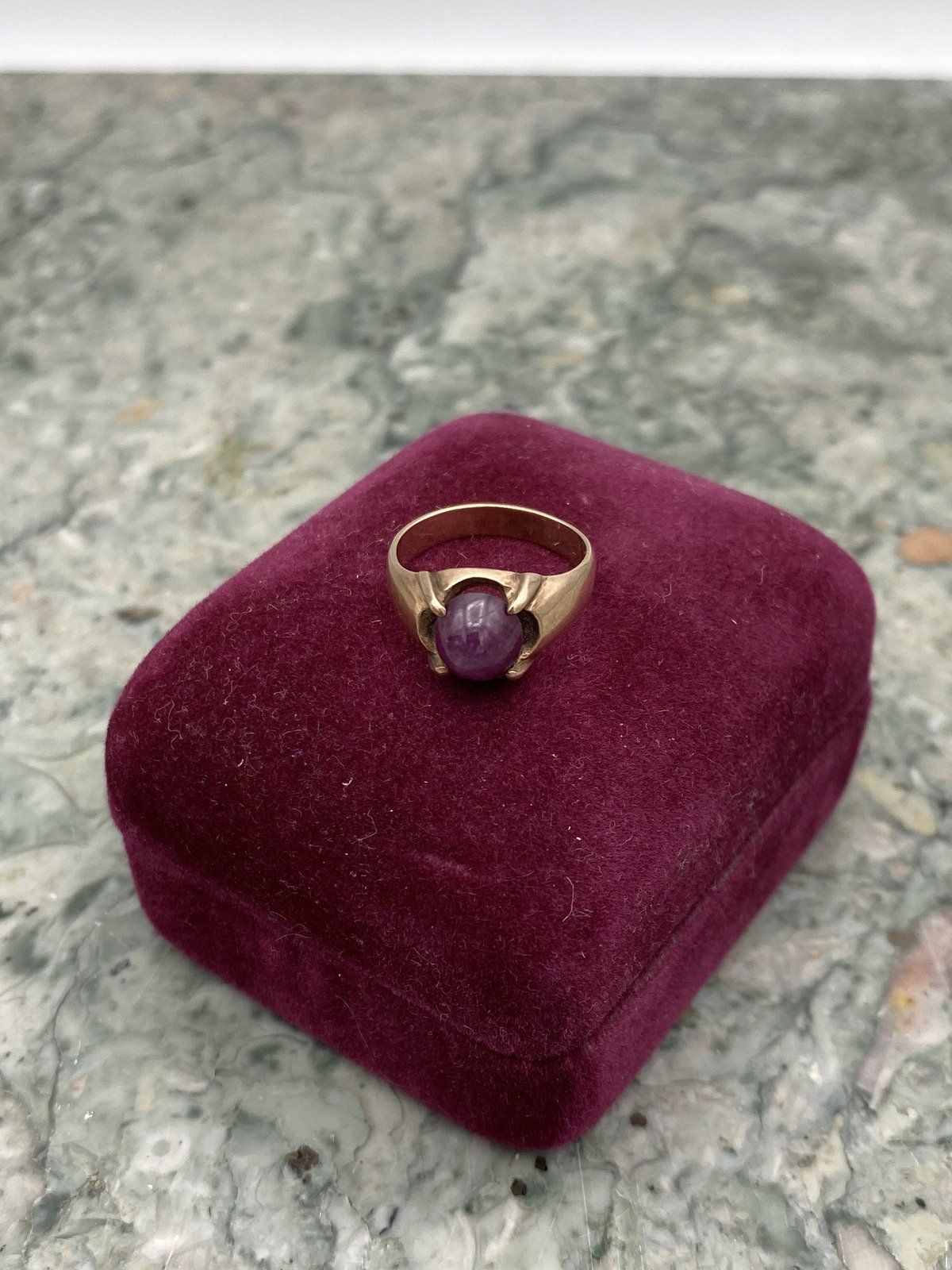 Very Old + Very Small Antique Bliss Ruby Belcher Set 10k Gold Pinky Ring 4
