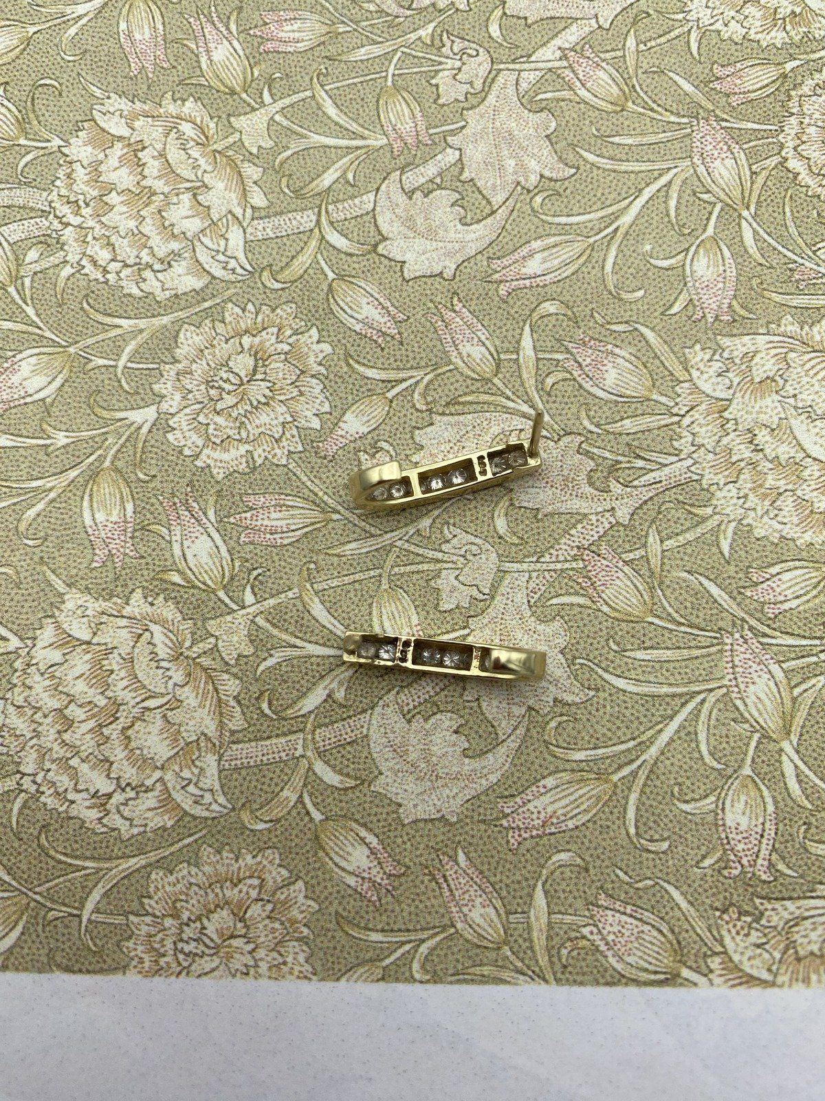 14k Gold 3/4 Channel Set Diamond Semi Hoop Earring 3