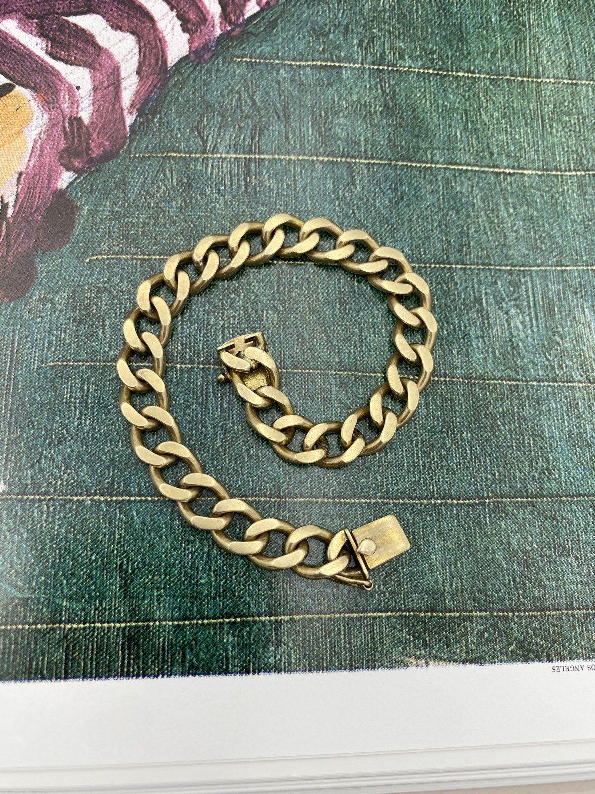 Ladies 14k Gold 8mm 7 Solid 14k Gold Vintage Link Bracelet 6