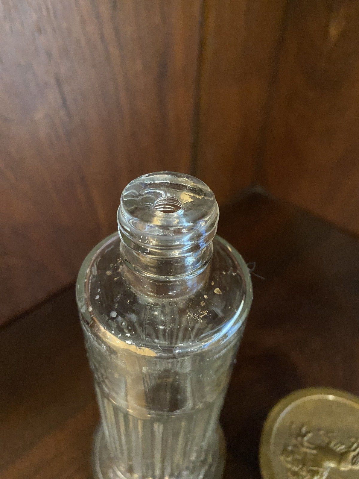 Vintage Corinthian Column Bottle w Figural Roman Motif Lid 6