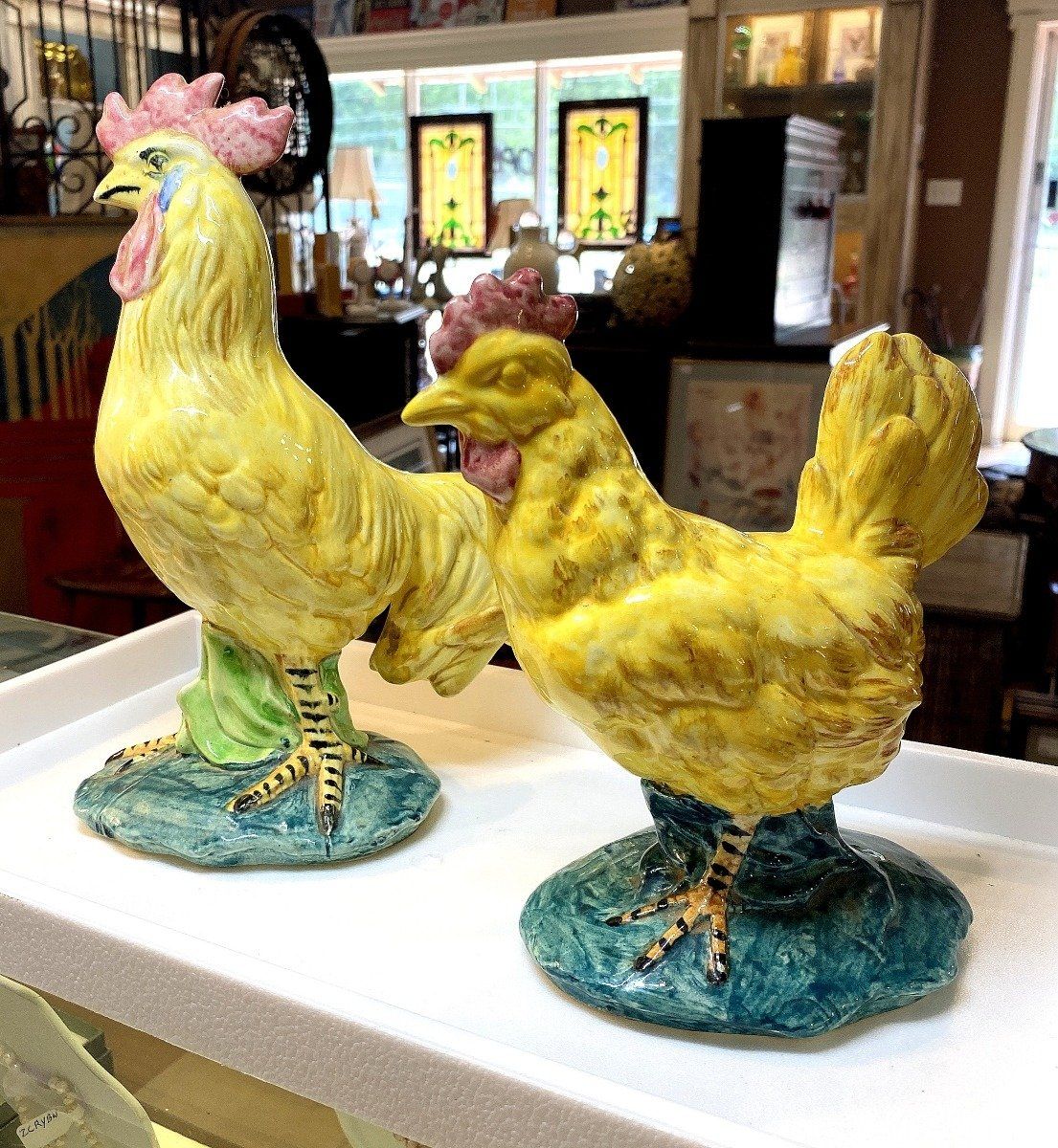 Vintage Stangl Signed Rooster and Hen Pair 3
