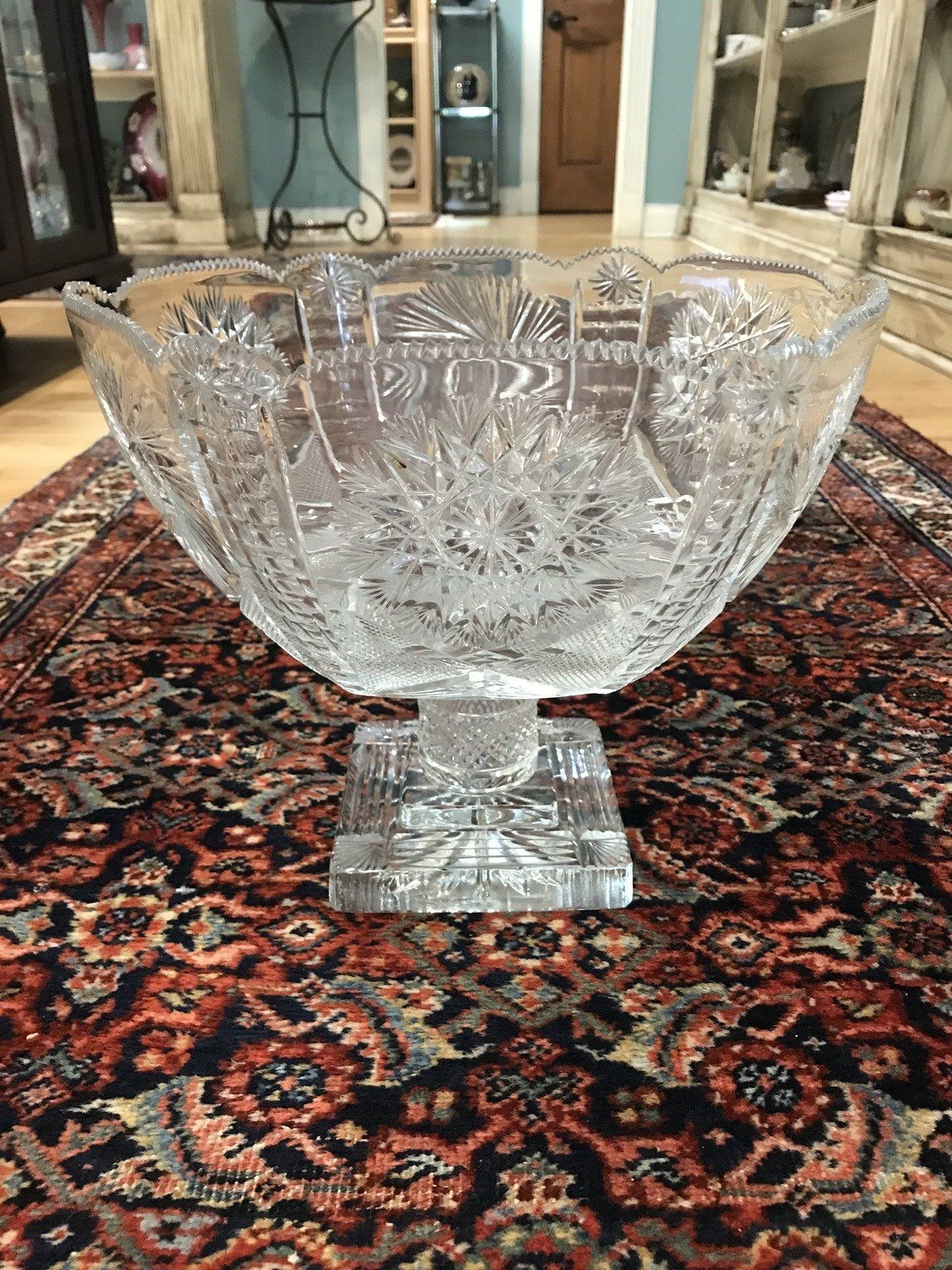 American Brilliant Style Reproduction Cut Glass Compote