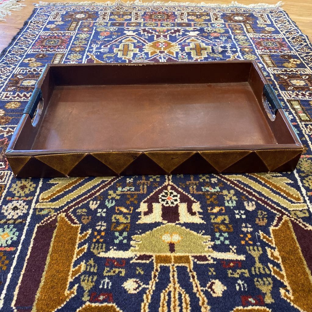 Tribal Style Leather Tray #648