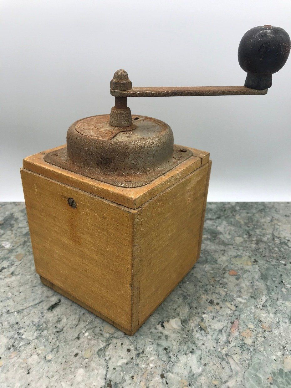 Antique Mini Wooden Coffee Grinder 3