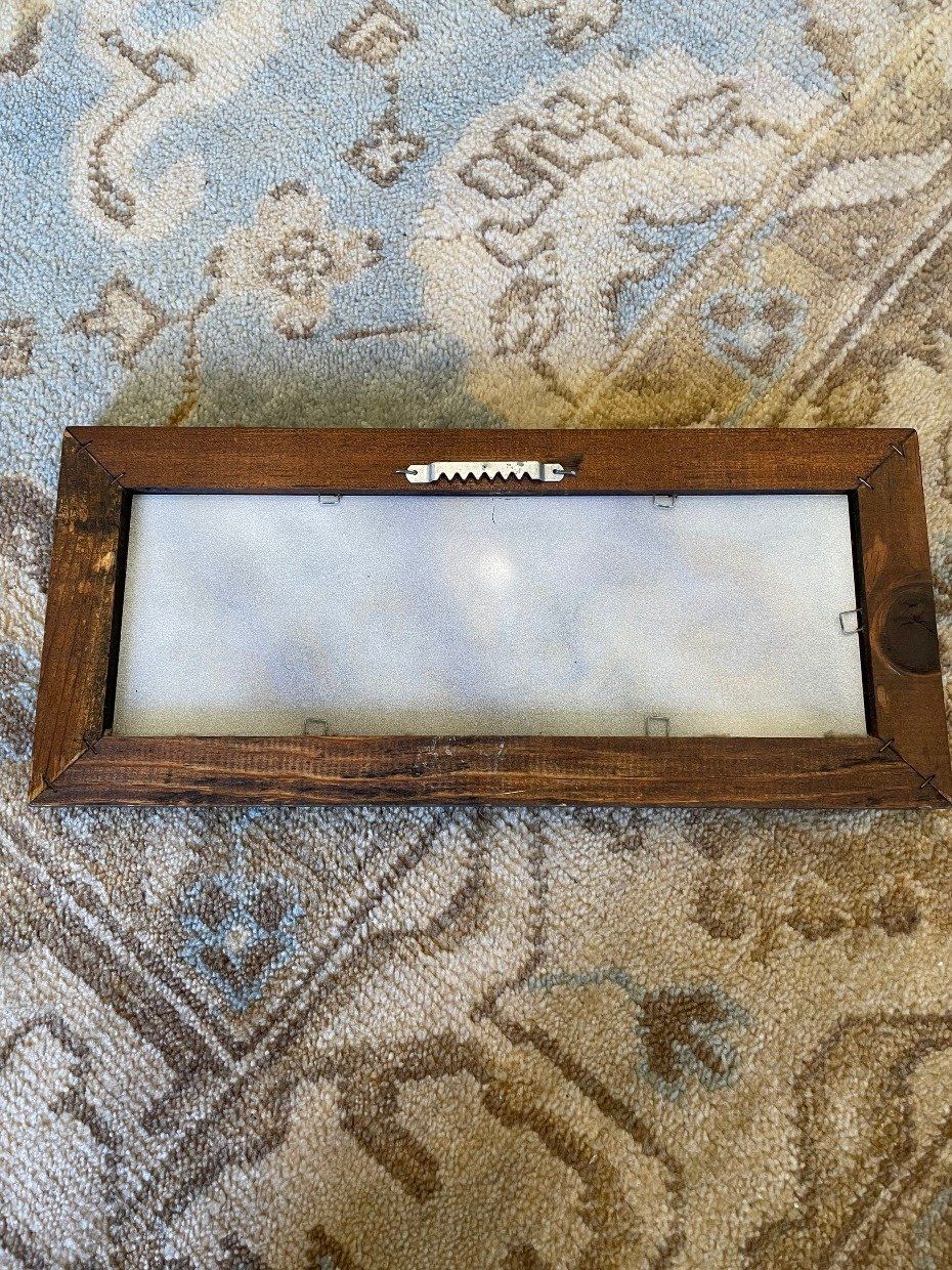 Vintage Wooden Framed Grandma Stained Glass Pane 3