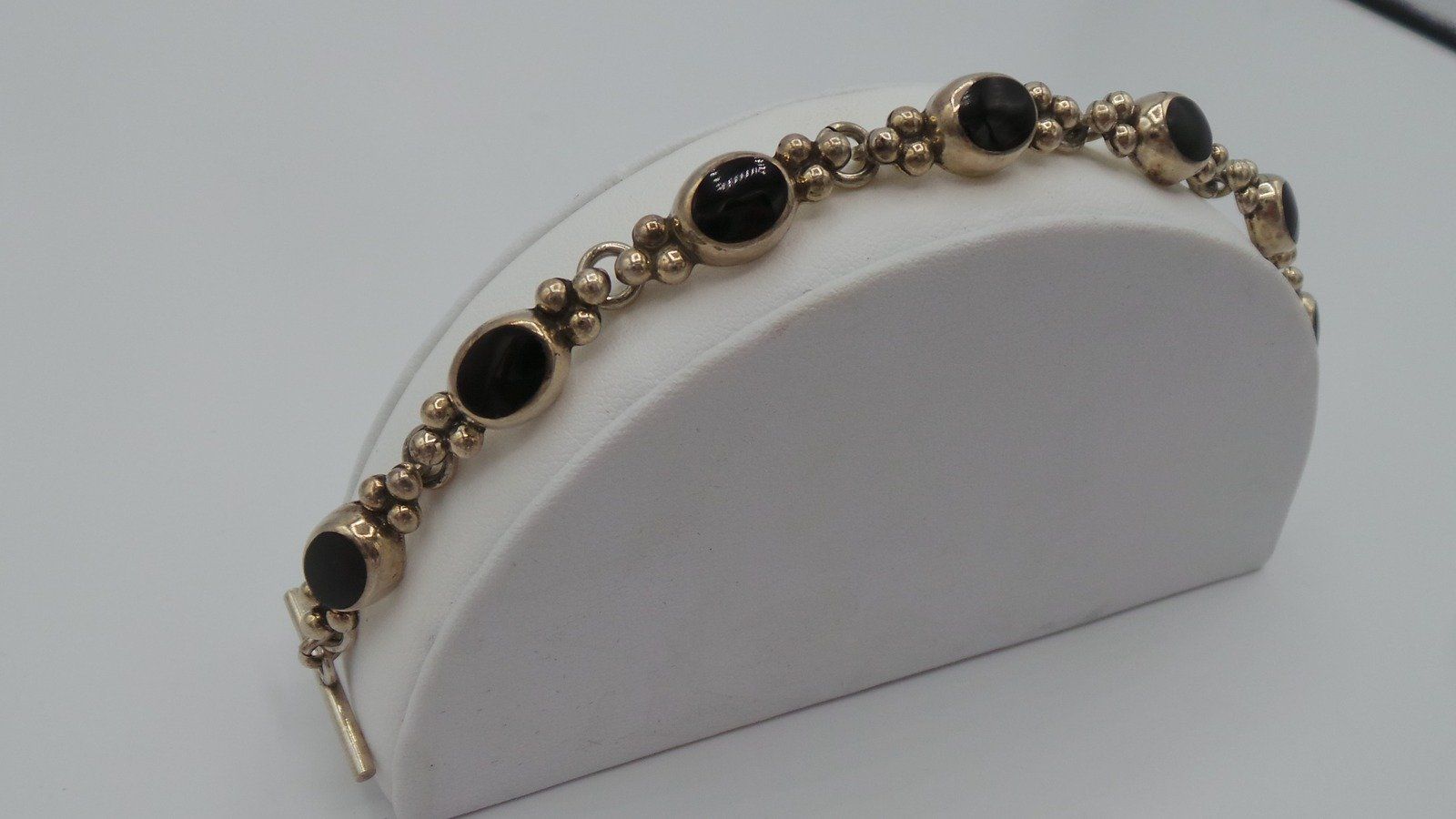 7.5 Sterling silver Bracelet Onyx stones 2