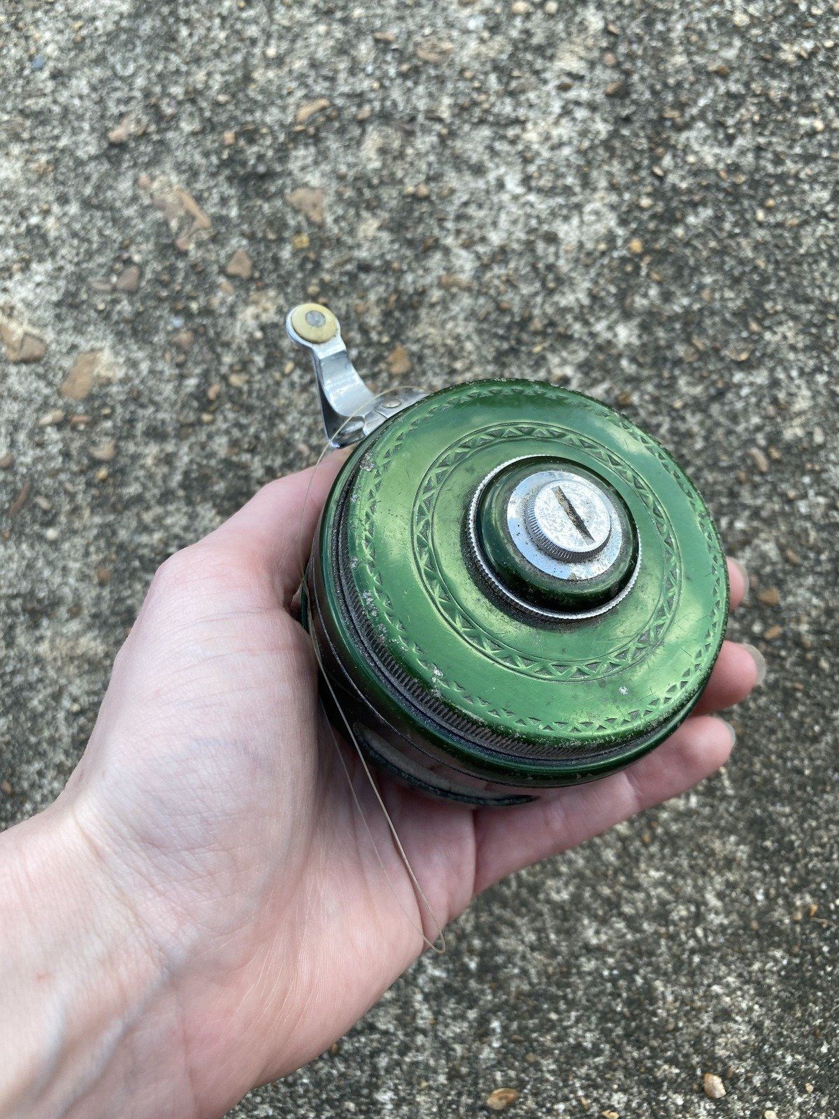 Vintage Shakespeare Silent Automatic Tru-Art No.1835 Model GD Fly Green Reel 11