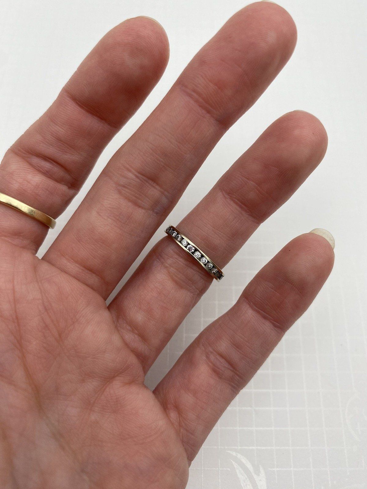 Vintage 10k White Gold 1ctw Round Diamond Channel Set Eternity Bridal Ring Band 5