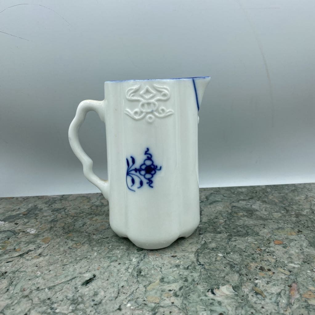 Cobalt Blue and White Floral Pitcher 685 2 1/2 Pi 526