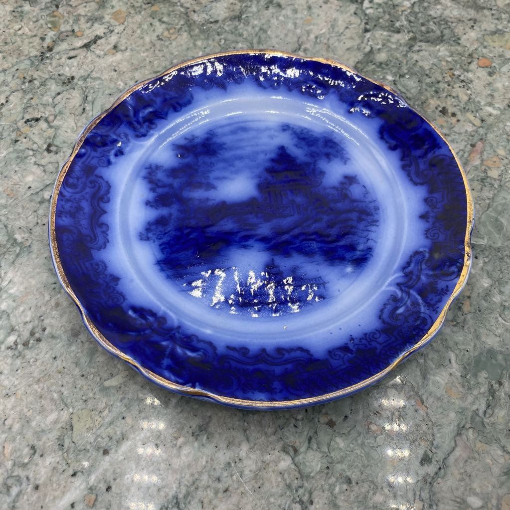 Two F Sons Geisha Flow Blue Plates 387 2