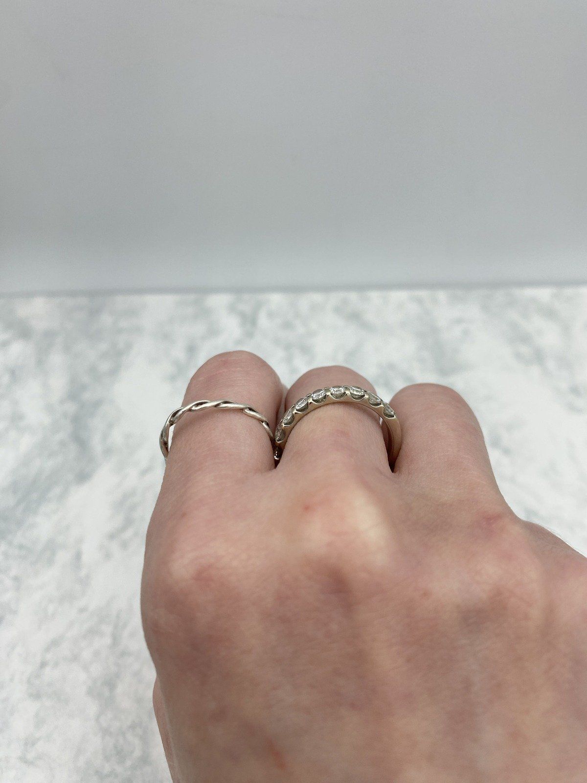 Ladies 14k Gold Round Pave Set 1.35ctw Diamond Ring Band 7