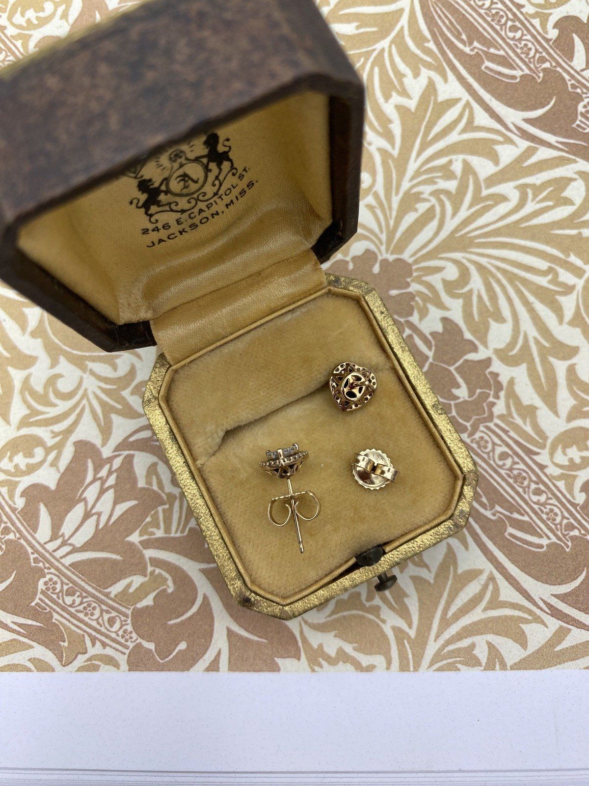 14k Heart Shaped Cluster Diamond Stud Earrings #2743 3
