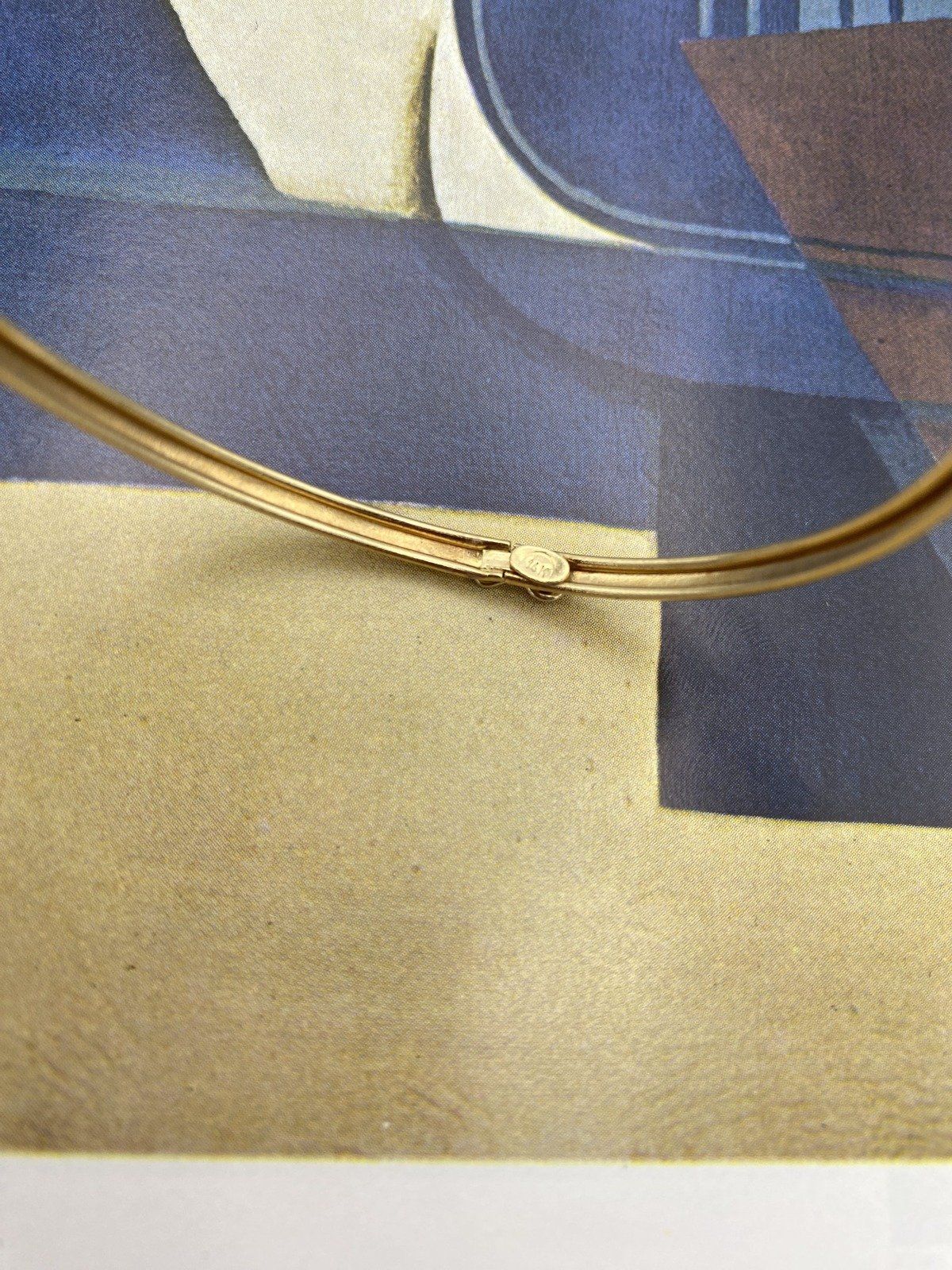 Minimalistic 14k Gold Thin 4mm Wire Bangle Bracelet 6.5 #2937 8