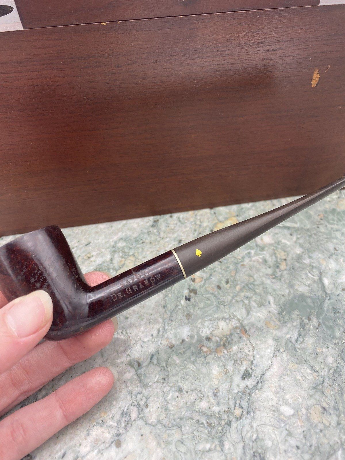 Wooden Tobacco Pipe Stand Storage Box + Pipe 3