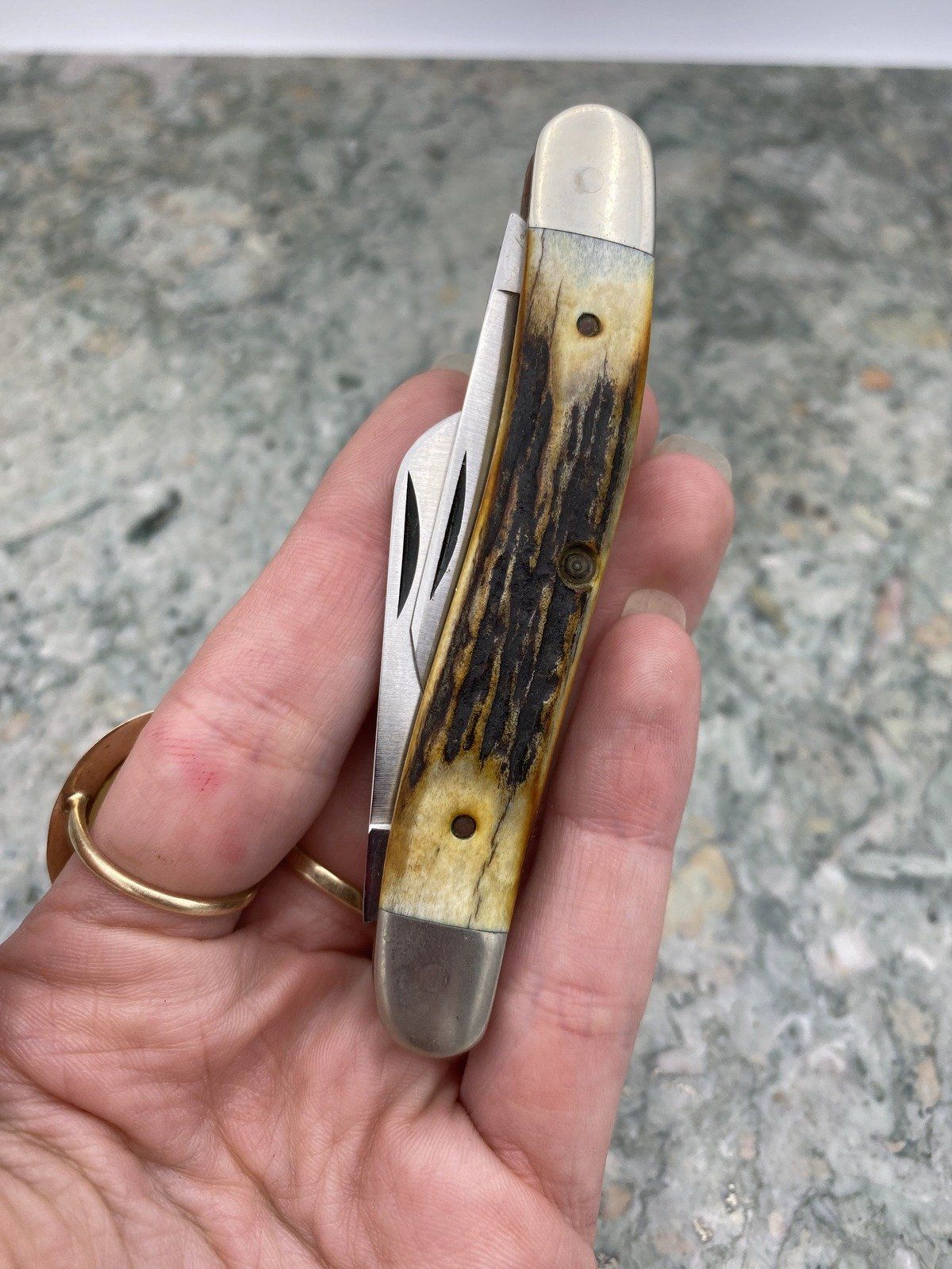 Vintage CASE XX c.1980-1905 75th Anniversary Edition 3 blade Stag Handle Knife 3