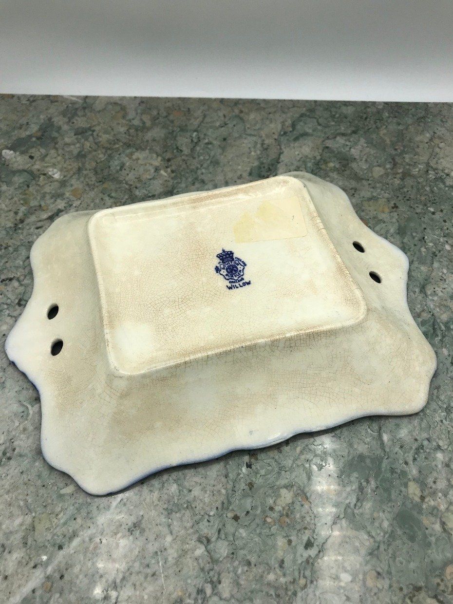 English Doulton Willow Flow Blue Platter 2