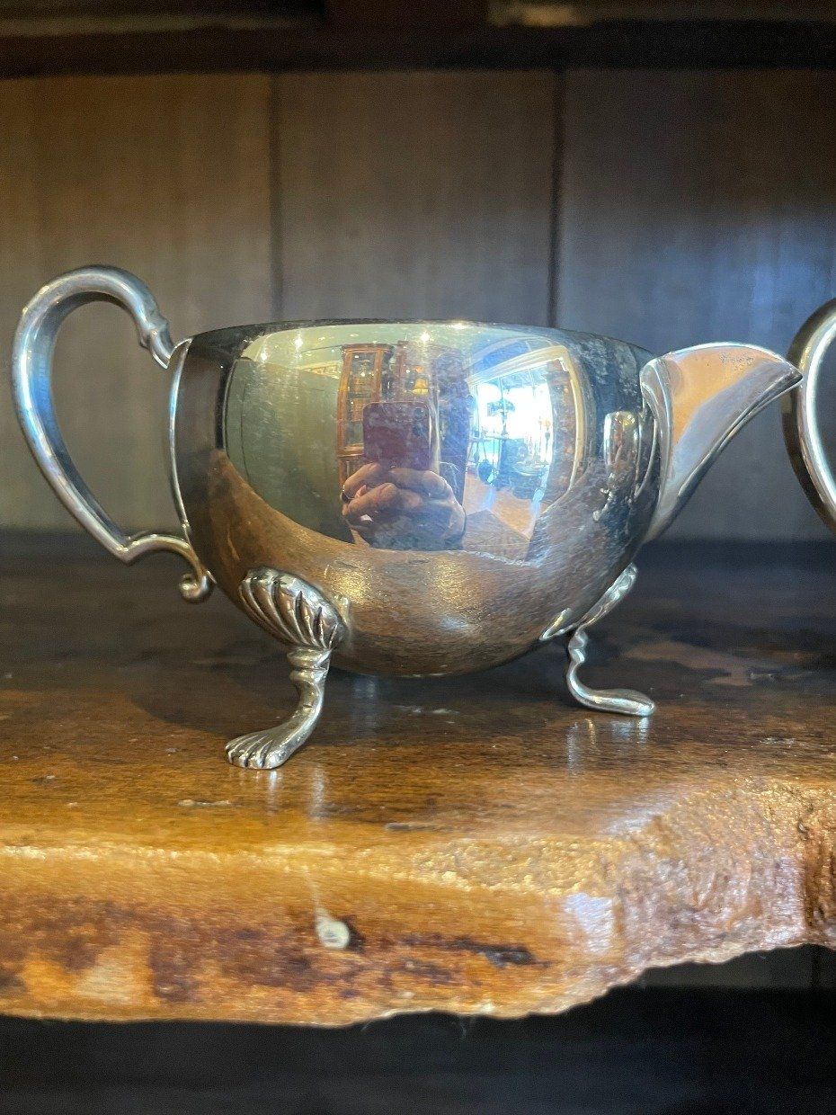 Lovely Gorham Sterling Silver Claw Footed Sugar + Creamer 3