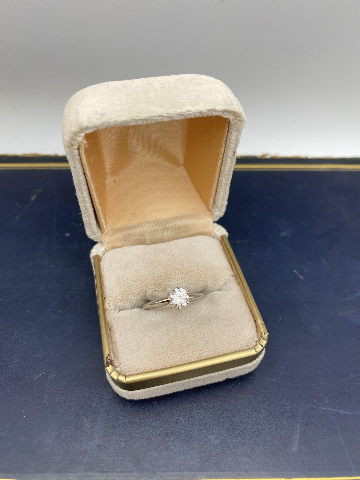 Vintage 14k White Gold Traditional Solitaire .50ct Round Cut Diamond Engagement Ring #2025 4