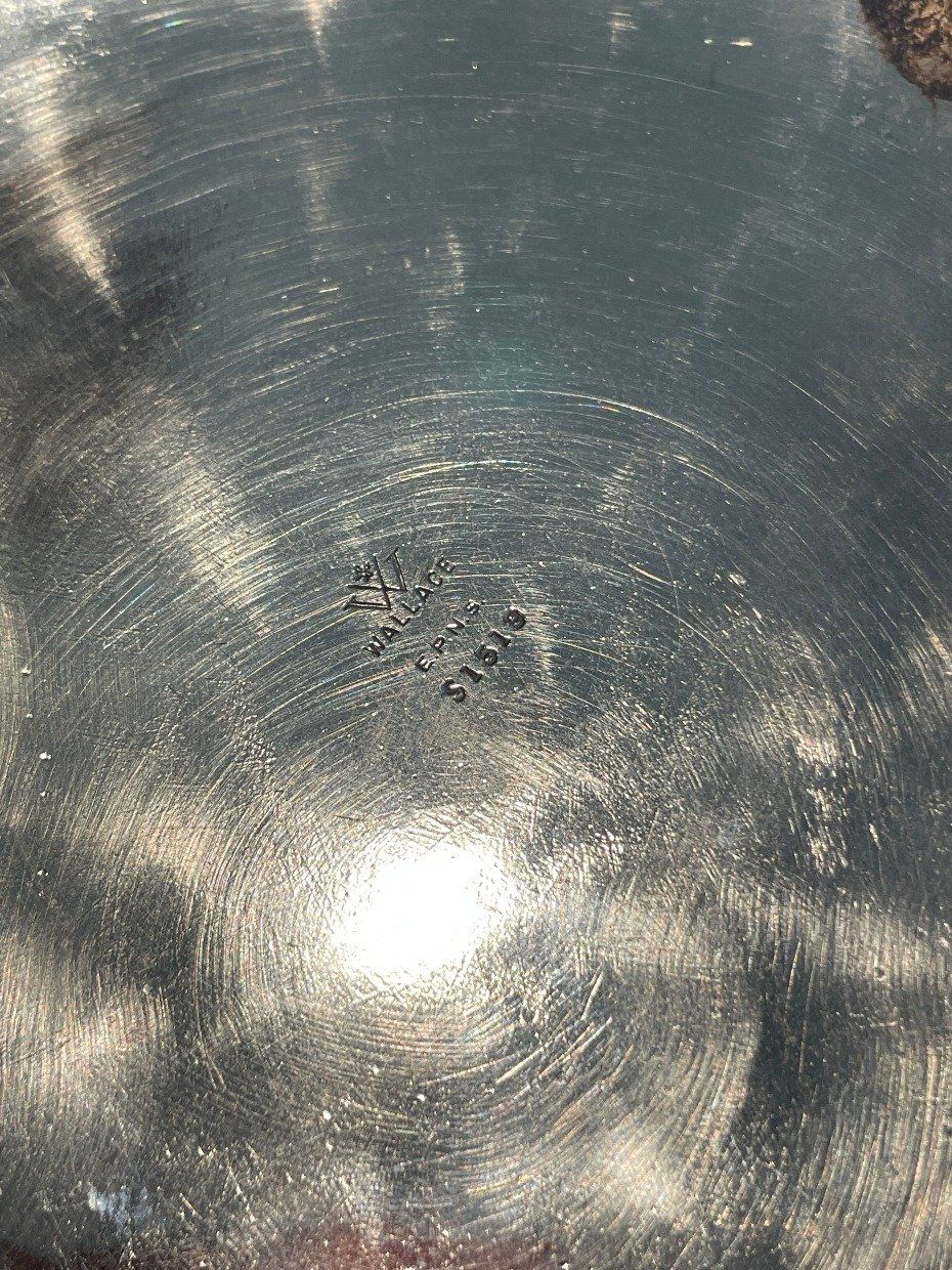 Gorgeous Wallace Silver Plate Repousse Reticulated Centerpiece Bowl 4