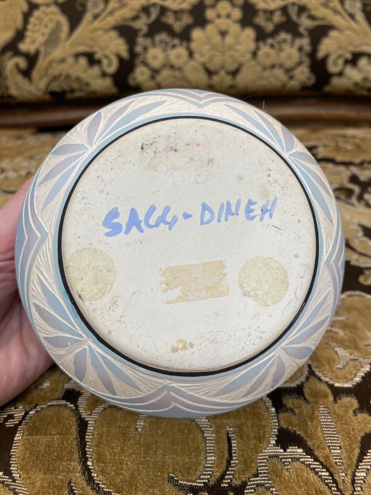Signed Colorful Signed Sagg Dineh SW Navajo Pottery Bowl 9