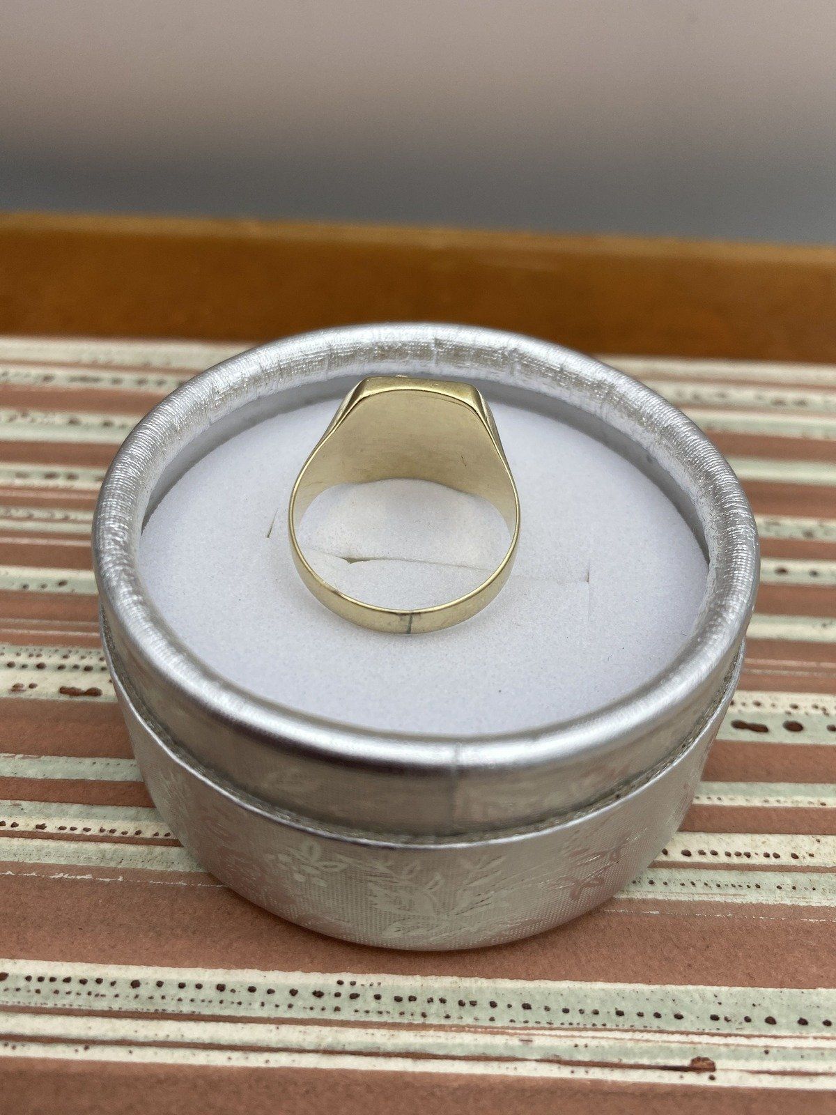 Vintage 14k Gold Scroll Work D Initial Signet Ring 12