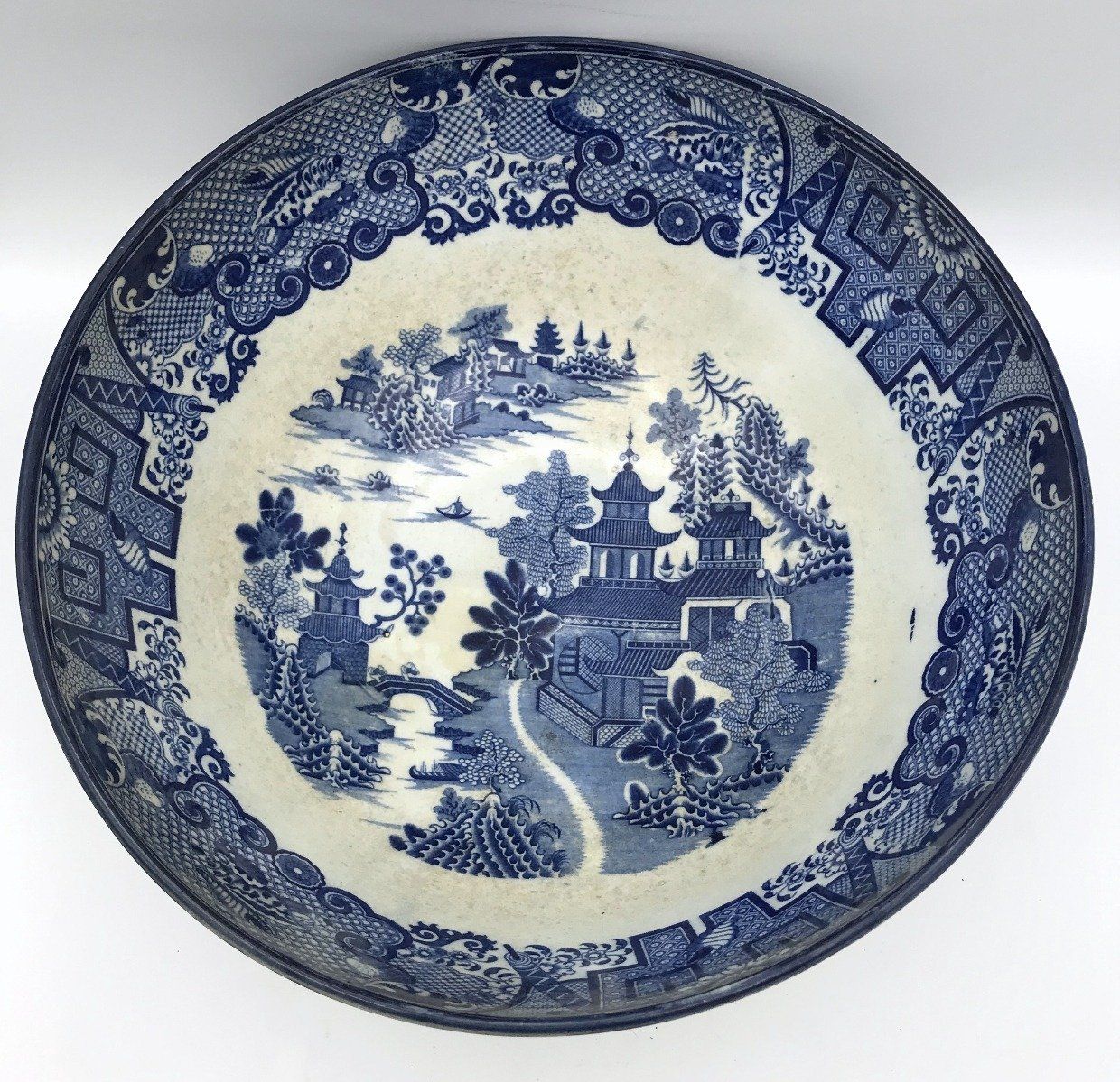 Dynasty Flow Blue China Serving/Centerpiece Bowl 2