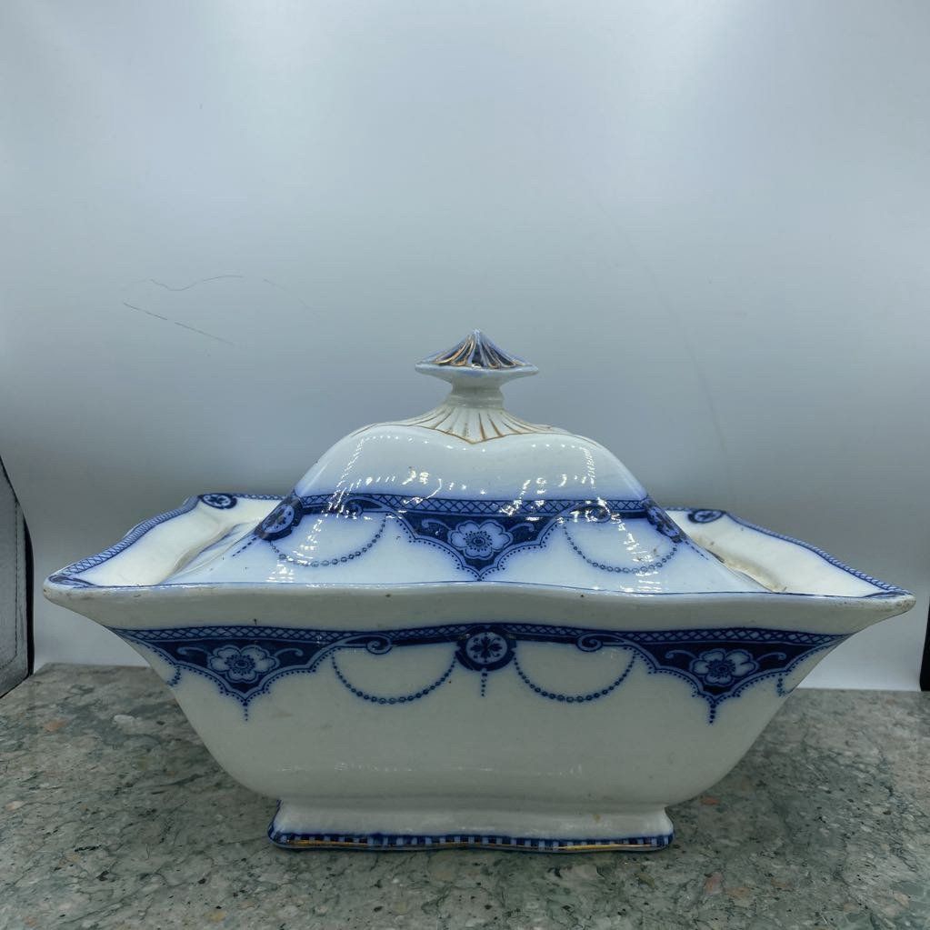 Staffordshire Transfer Rectangular Soup Tureen 188  538 2