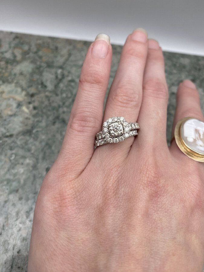 14k White Gold 2ctw Round Brilliant Diamond Engagement Ring + Band w GIA + Appsl. 5