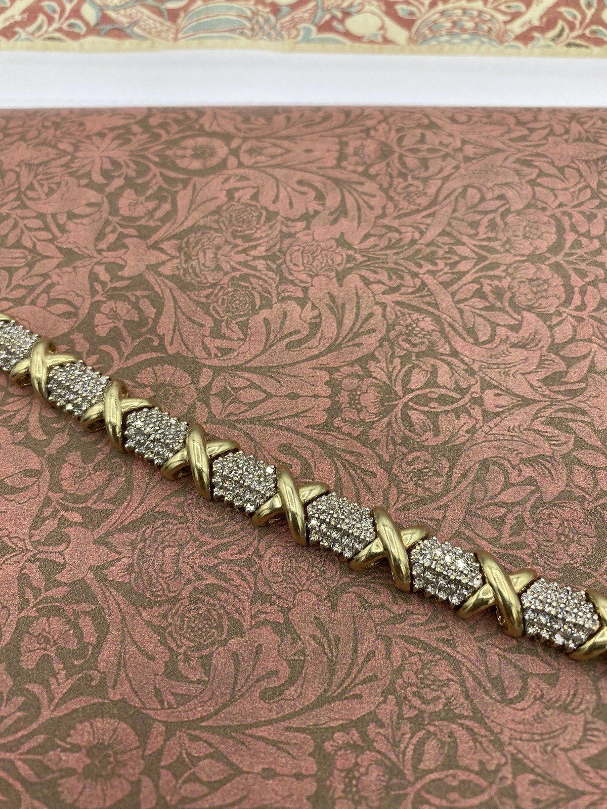 14k Gold 2.50ctw Ladies Diamond Cluster X Link 6.5L Tennis Bracelet w GIA + Appraisal 2