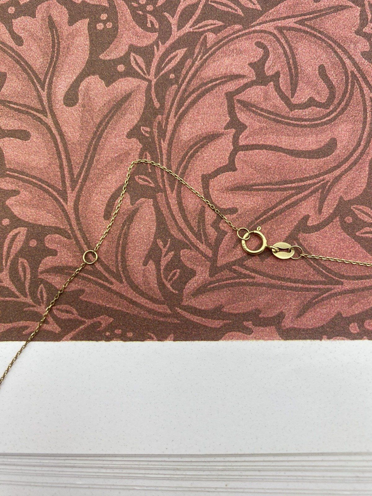 Dainty 14k Gold Bezel Set Pink Tourmaline 15-16L Layering Necklace 3