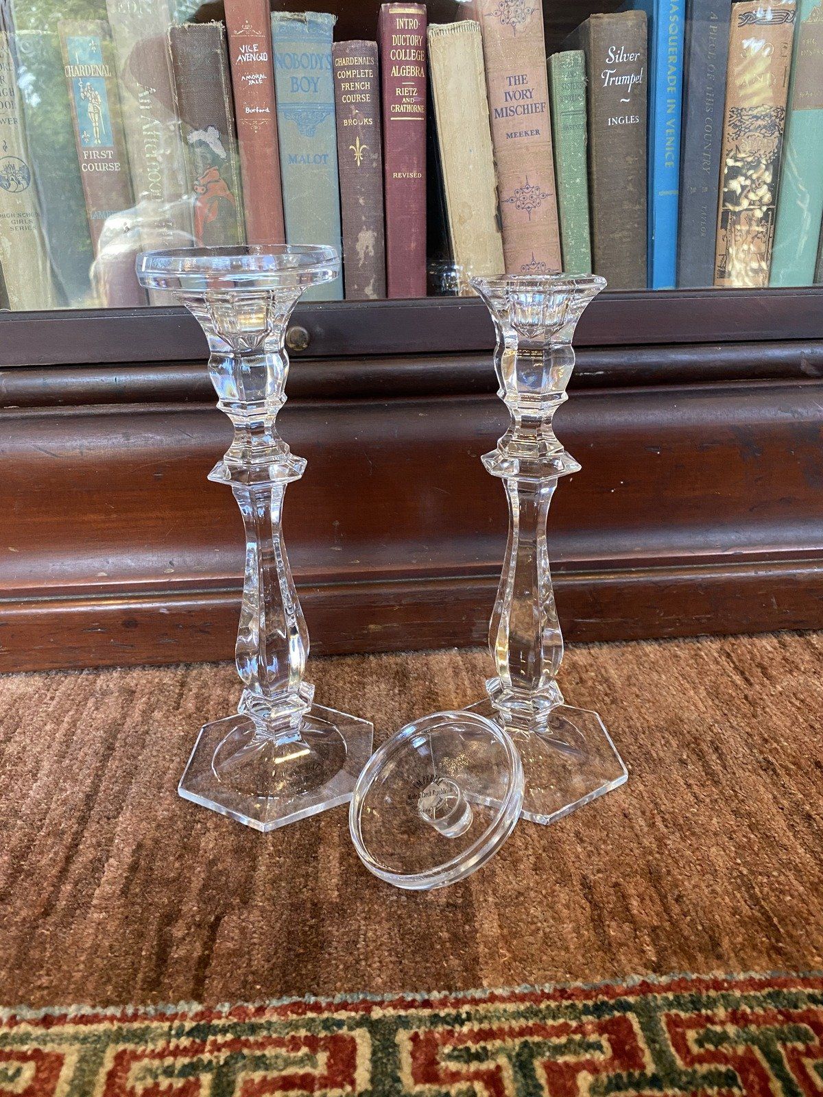 Modern Clear Glass Candle Stick Holders w Pillar Insert Holder 3