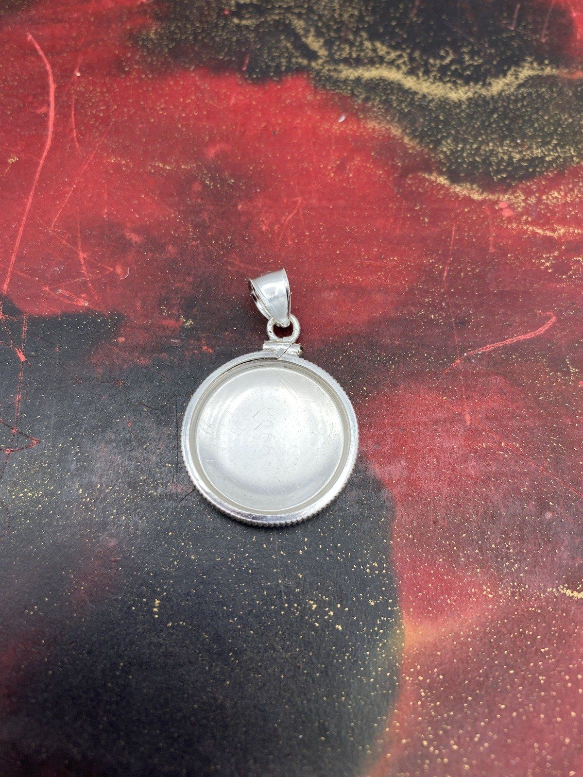 Sterling Silver Open Face Bezeled Photo Locket Pendant 5