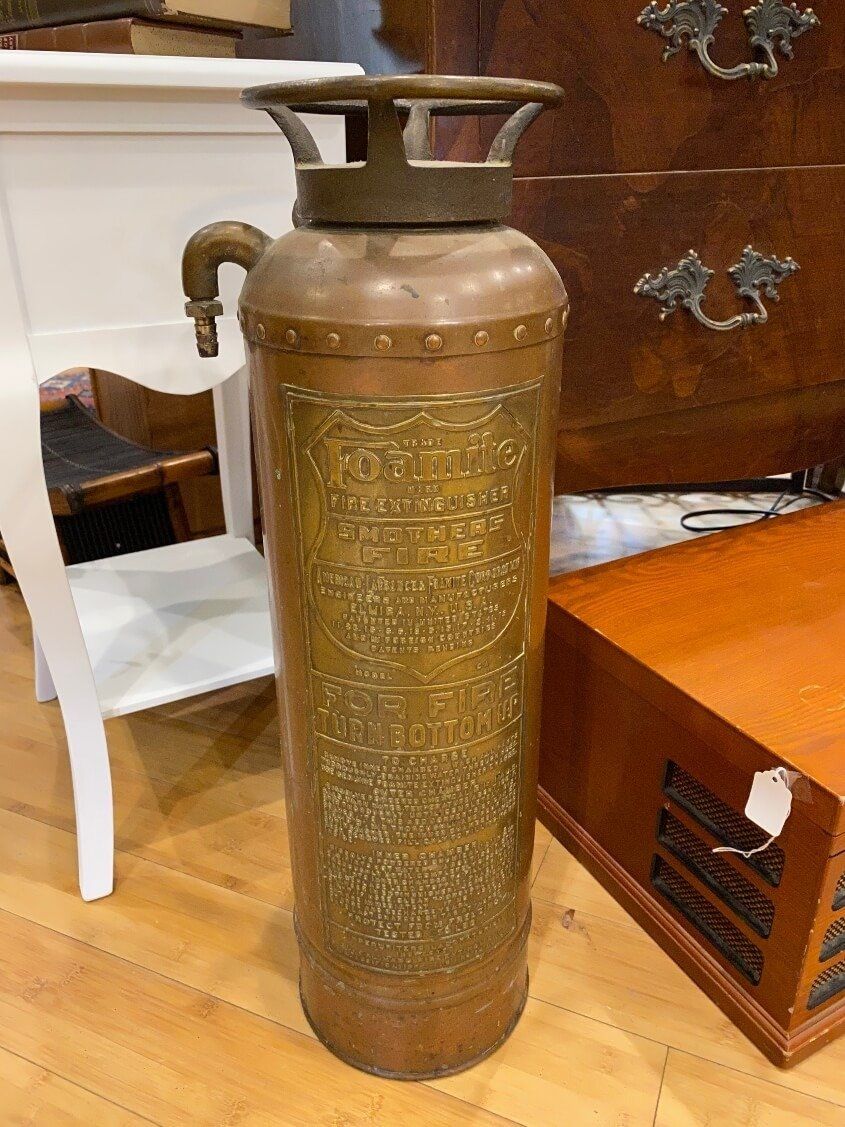 Vintage American LaFrance Foamite Copper Brass Fire Extinguisher Model CA