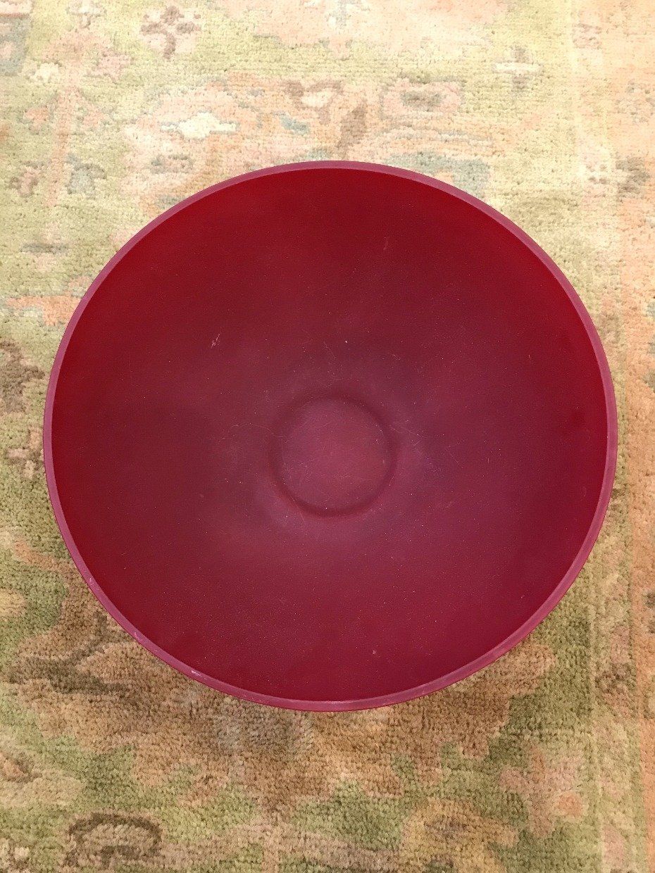 Frosted Red Matte Crystal Bowl 2