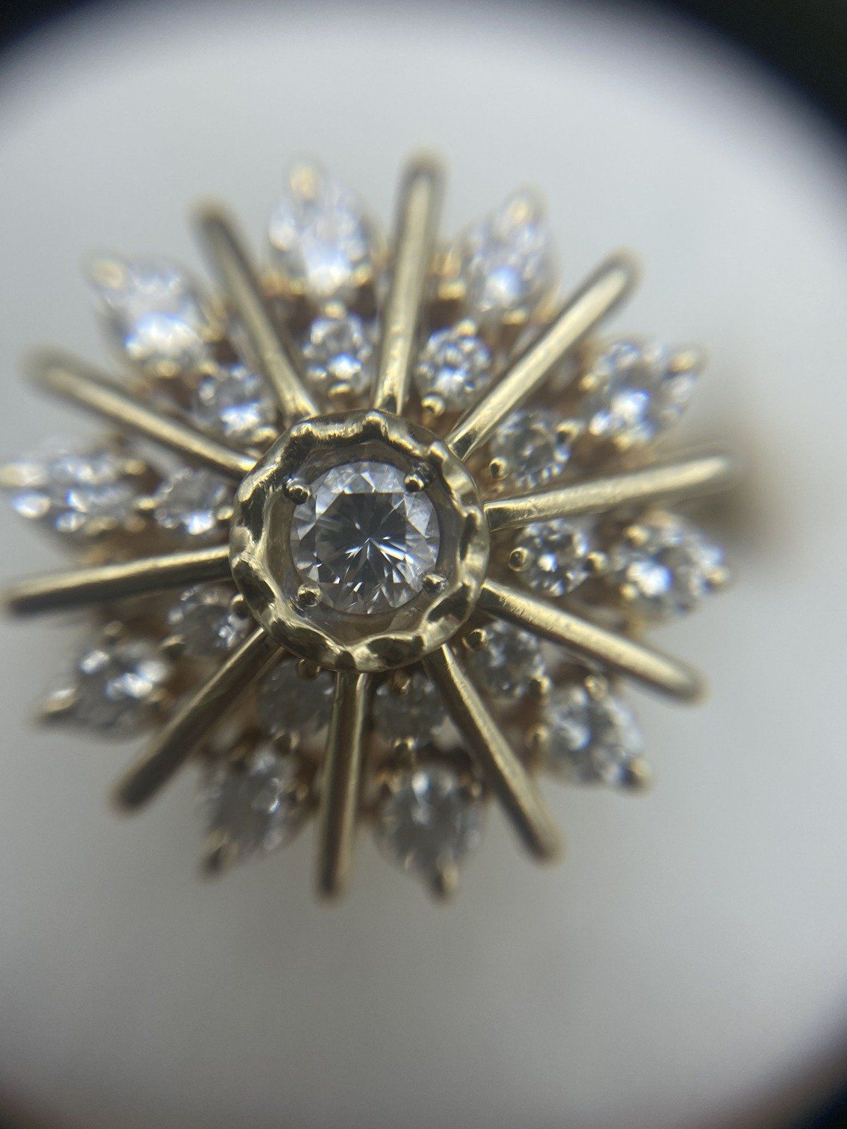 14k Gold 1.83ctw Diamond Burst Cocktail Ring 5