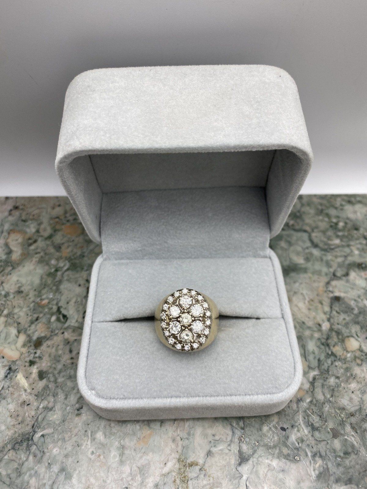 Men's Vintage 14k 1.4ct (Centers Only) Diamond Framed Signet Ring #2777 9