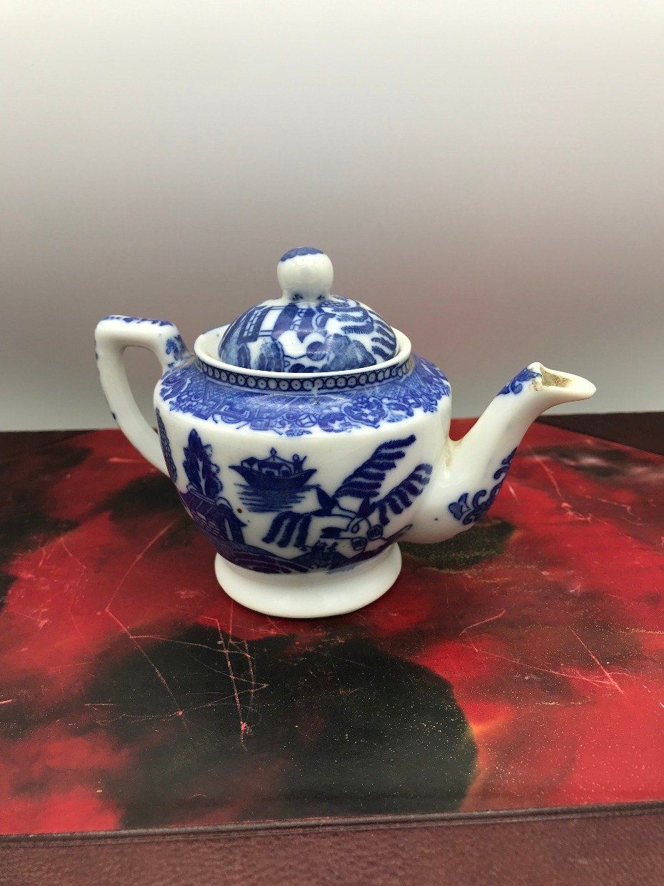 Blue and White Transor Ware Porcelain Teapot 2