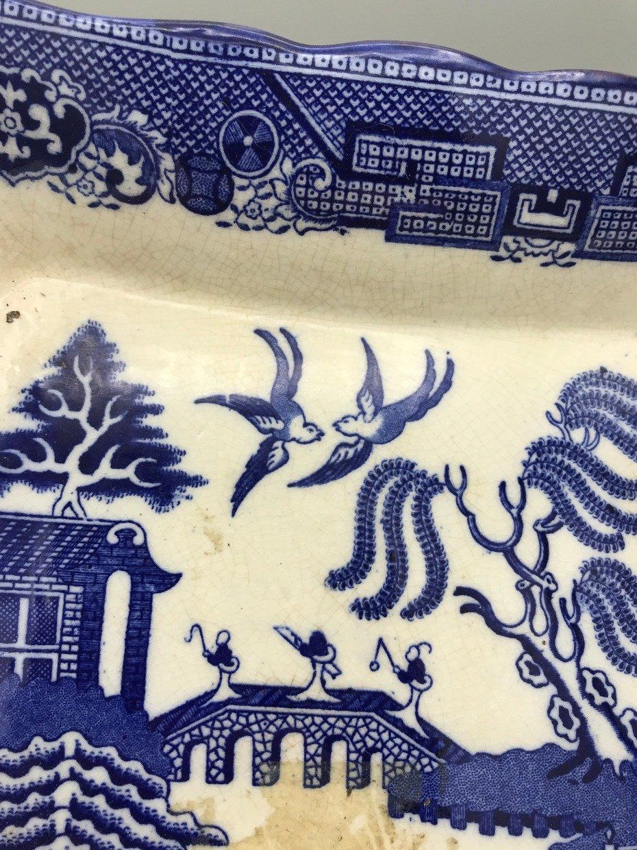 English Doulton Willow Flow Blue Platter 3