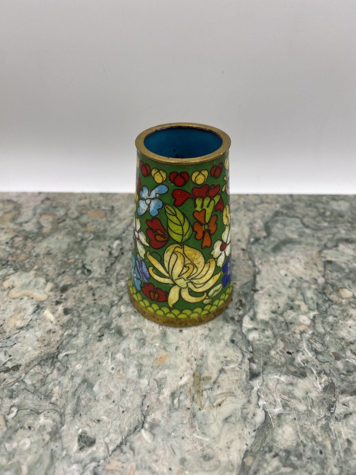 Vintage Chinese Cloisonne Paint/Pen/Toothpick Holder Dish 5