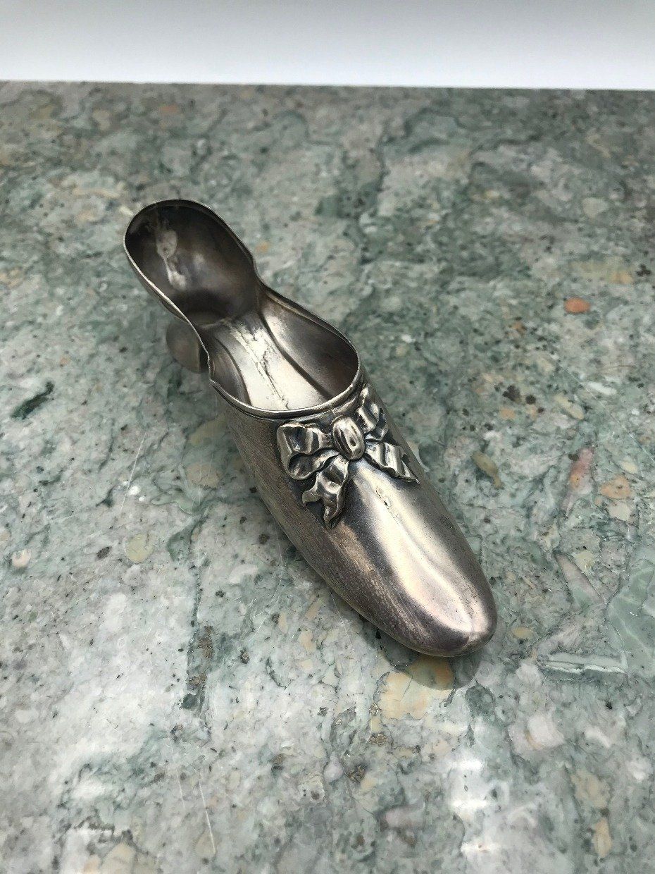 *RARE* Antique Sterling Silver Slipper Shoe Pin Cushion