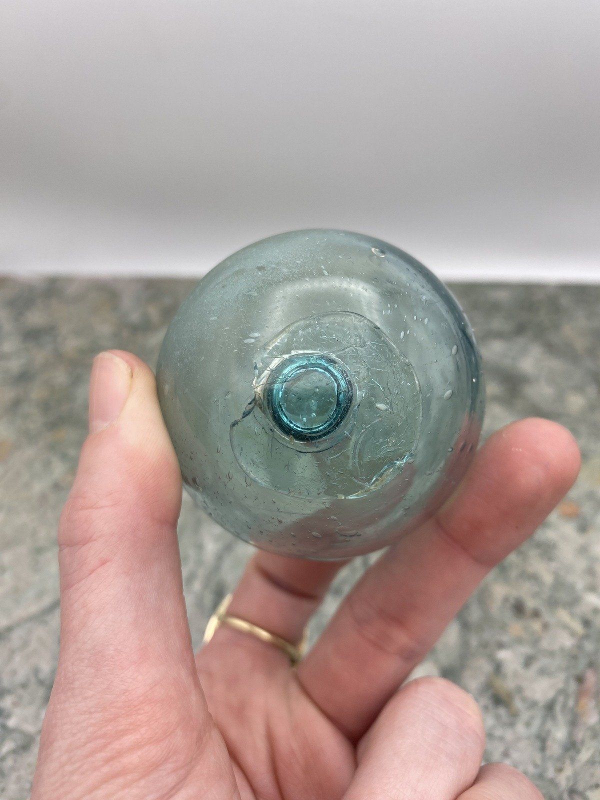 Small Antique Glass Blown Floater Orb 2