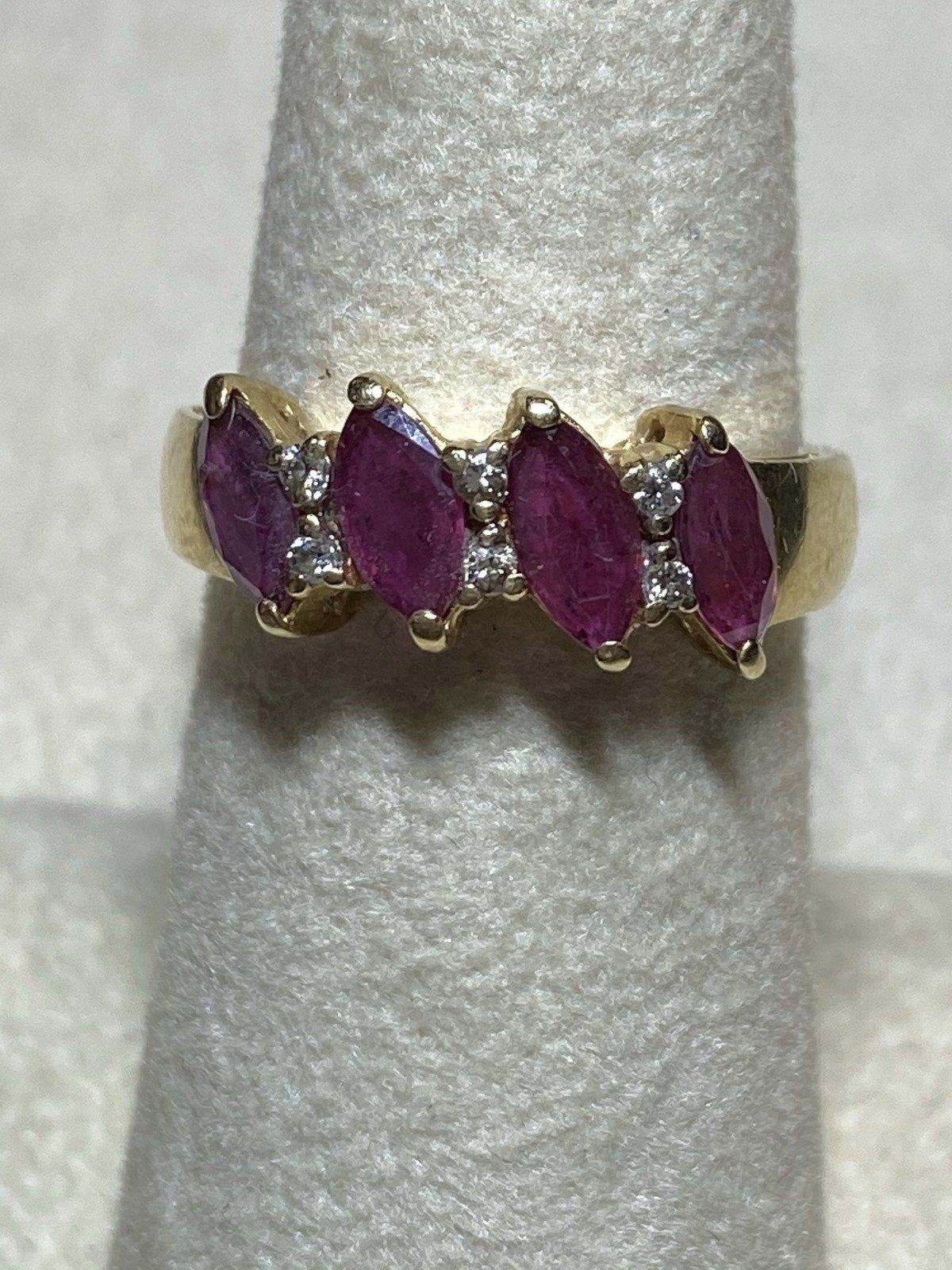 14k Gold Ruby and Diamond Ring Size 6
