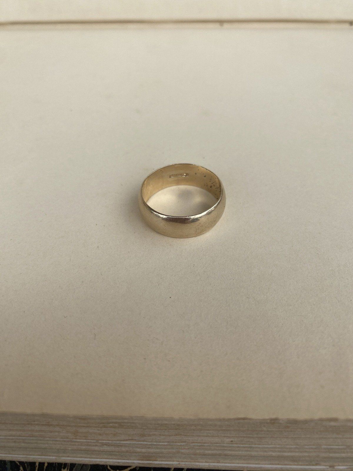 Antique Weighty 8mm 14k Gold Men's Wide Wedding Ring Band 4