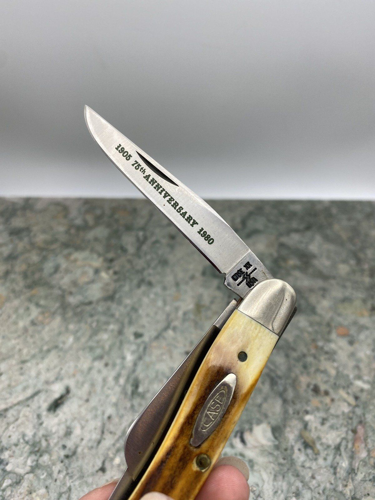 Vintage CASE XX c.1980-1905 75th Anniversary Edition 3 blade Stag Handle Knife 8