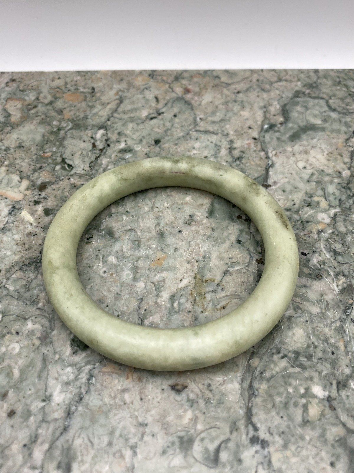 Stunning Solid Soft Green Chinese Jade Stone Bangle Bracelet 5