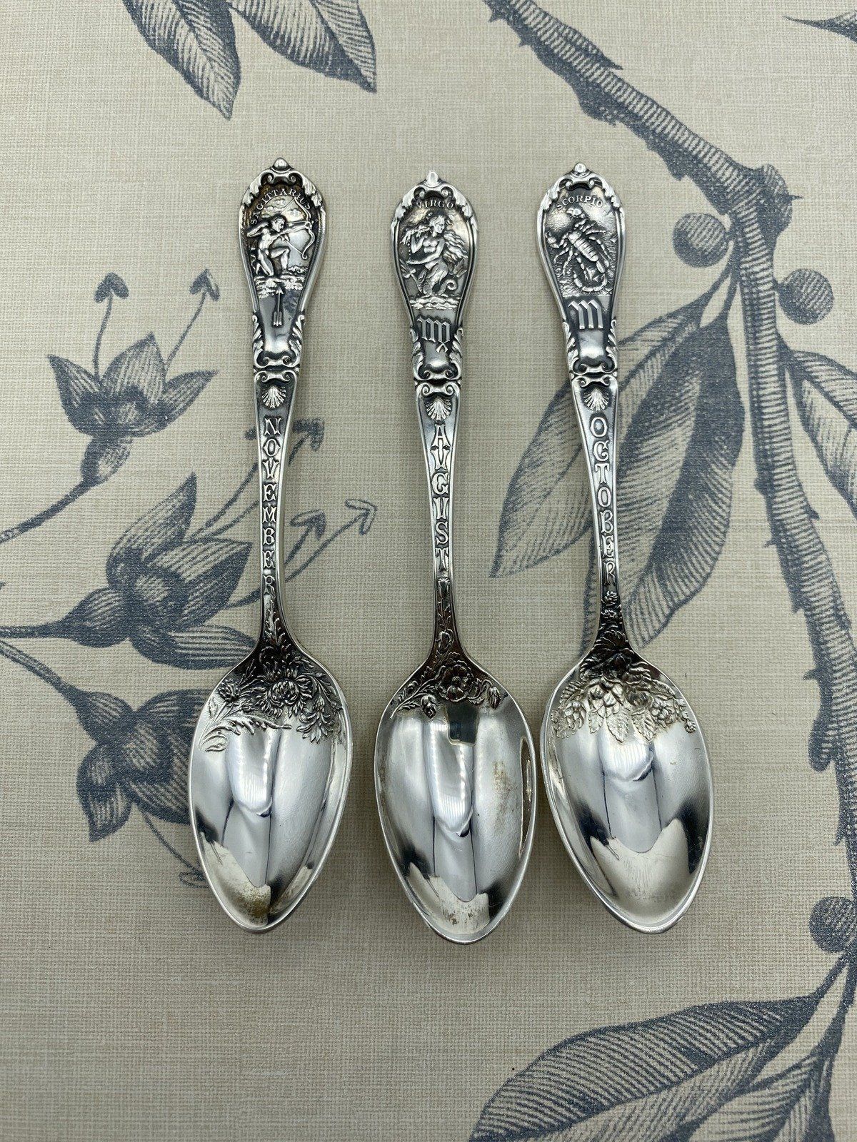 Sterling Silver Zodiac Motif Demitasse Spoons SOLD INDIVIDUALLY