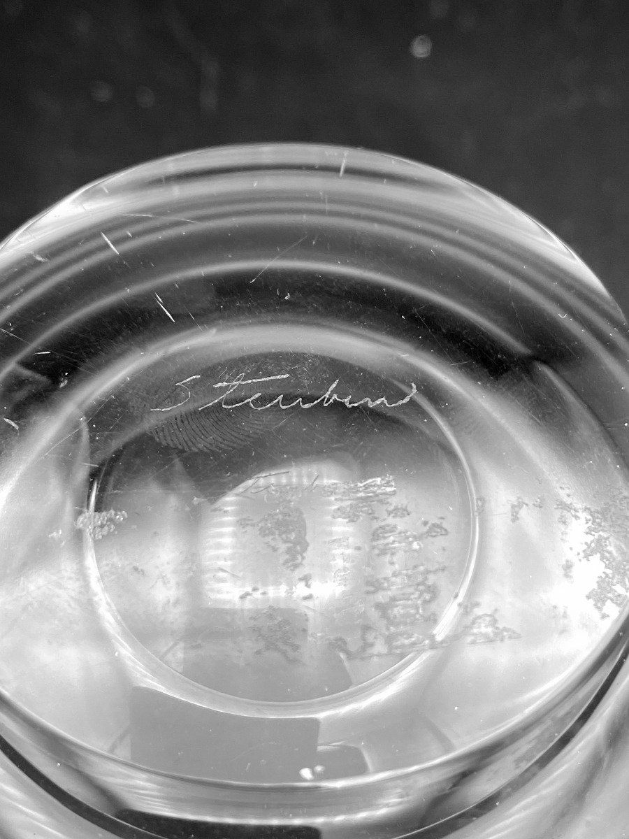 Signed Steuben Covered Candy Dish with Rams Head, 1943 Designed by Irene Benton 5