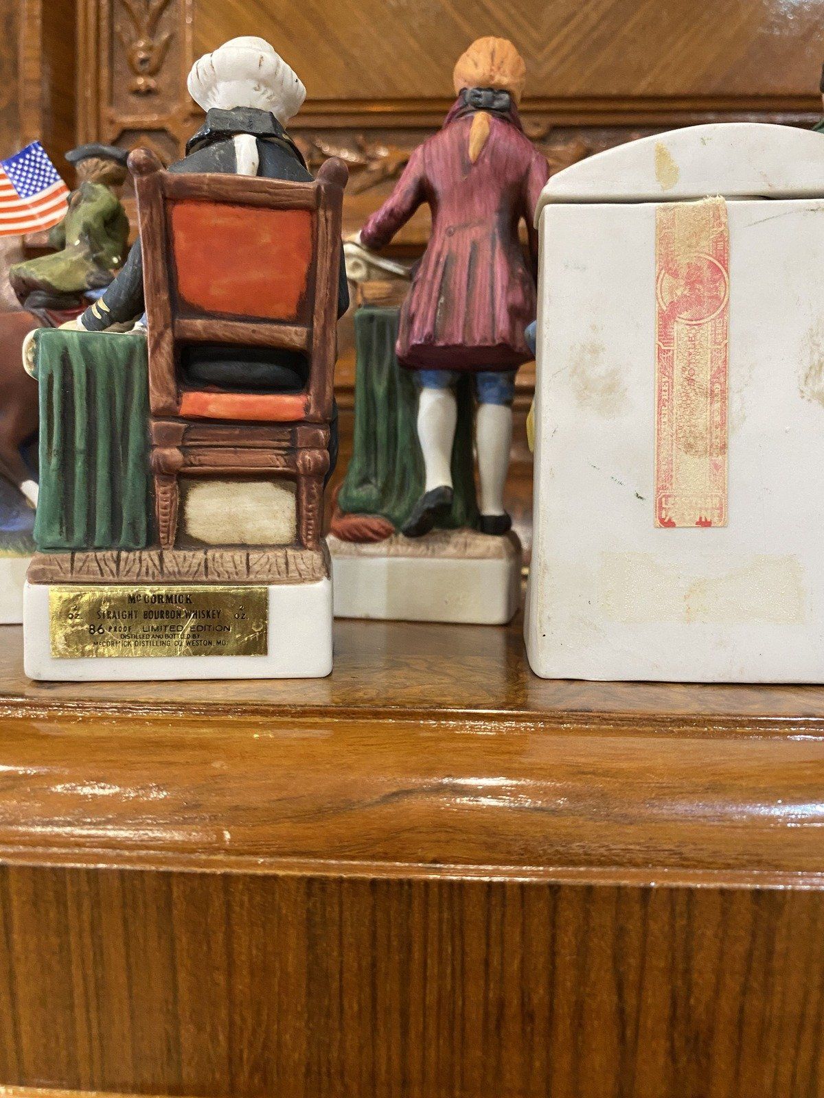 Mini McCormick Americana Historians Bisque Bourbon Decanters 2