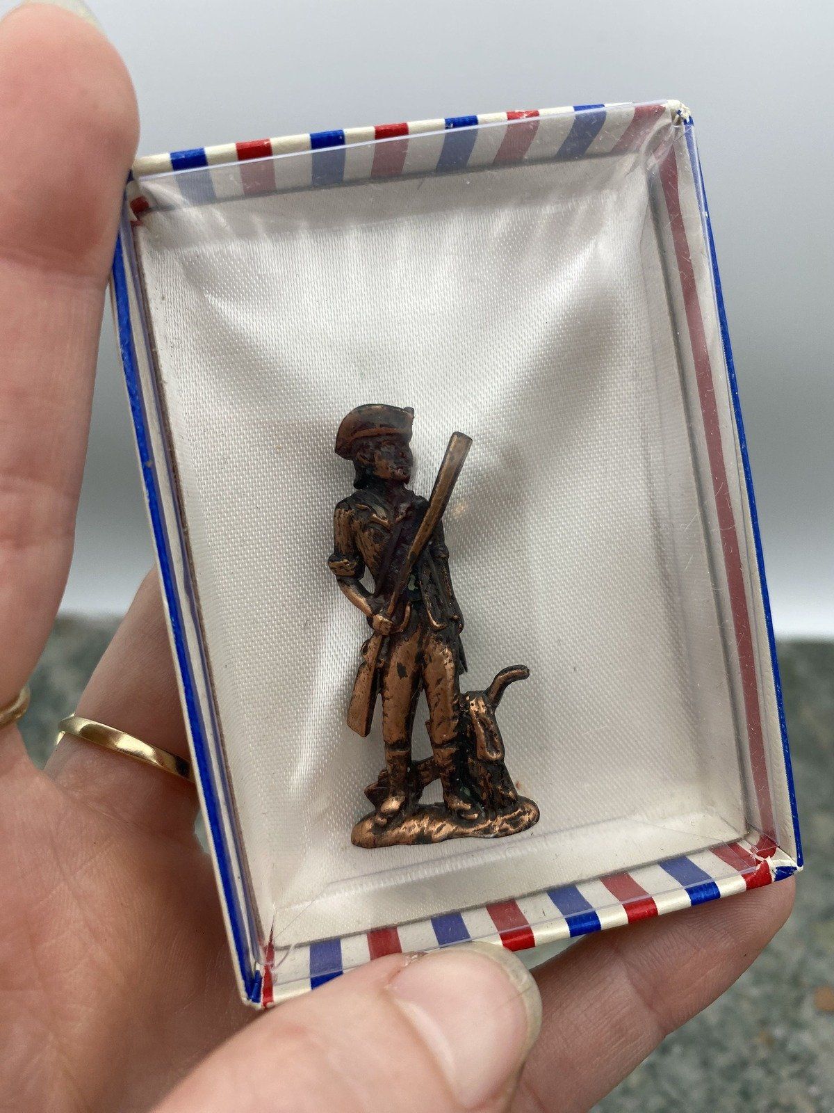 Vintage Signed Soldier (Davy Crockett?) Pin 2