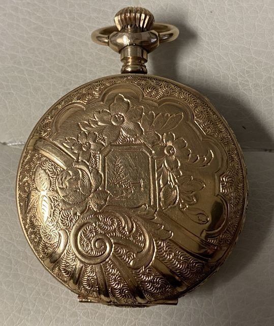 New York Standard Acanthus Waterscape Etched Pocket Watch c.1906 2
